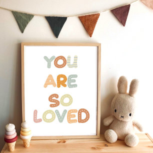 Je bent zo geliefd Rainbow Baby Nursery Poster