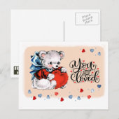 Je bent zo geliefd  Teddy Bear Valentijnsdag Feestdagenkaart (Voorkant / Achterkant)