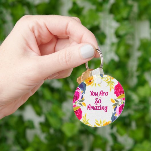 Je Bent Zo Geweldig Waterverf Bloem Sleutelhanger (Hand)