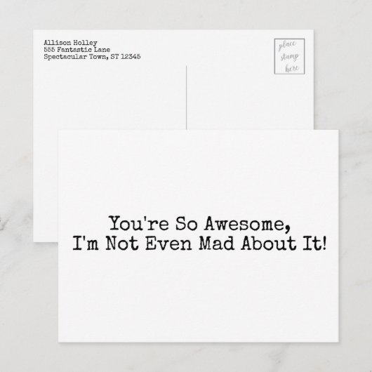 Je bent zo Geweldige dat ik er niet eens over ben! Briefkaart (Voorkant / Achterkant)