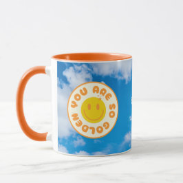 Je bent zo golden mok met oranje handvat