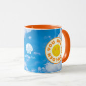 Je bent zo golden mok met oranje handvat (Voorkant rechts)