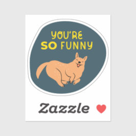Je bent zo grappig geïllustreerde hond Navy Yellow Sticker
