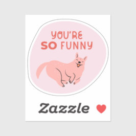 Je bent zo grappig geïllustreerde hond retro roze sticker