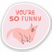 Je bent zo grappig geïllustreerde hond retro roze sticker (Voorkant)
