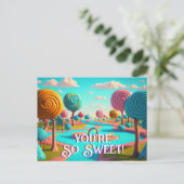 Je bent zo lekker Snoep Lane Lollipop Gum Drop Tre Briefkaart (Staand voorkant)