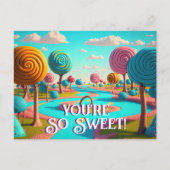 Je bent zo lekker Snoep Lane Lollipop Gum Drop Tre Briefkaart (Voorkant)