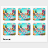 Je bent zo lekker Snoep Lane Lollipop Gum Drop Tre Vierkante Sticker (Vel)