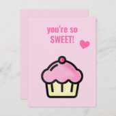 Je bent zo lief - Cute Cupcake Classroom Valentijn Briefkaart (Voorkant / Achterkant)