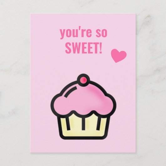 Je bent zo lief - Cute Cupcake Classroom Valentijn Briefkaart (Voorkant)