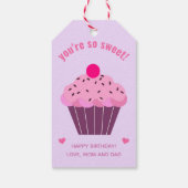 Je bent zo lief - Cute Cupcake Kinderen, zaterdag Cadeaulabel (Achterkant)