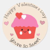 Je bent zo lief en gelukkig Valentijnsdag Ronde Sticker (Voorkant)