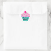 Je bent zo lief! Pastel Schattige Cupcake Ronde Sticker (Tas)