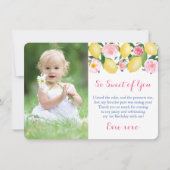 Je bent zo lief Positano-citroenen Roze Feest Foto Bedankkaart (Voorkant)