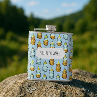 Je bent zo lief! Schattige Honing Beer Bottles Pat Heupfles