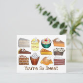 Je bent zo lief Zuidelijke nagerechten Cake Taart  Briefkaart (Staand voorkant)