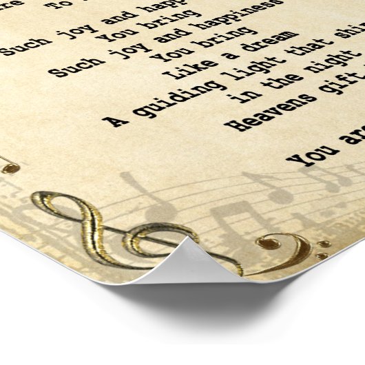 Je bent zo mooi als Lyrische  song Poster (Hoek)