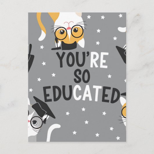 Je bent zo ontwikkeld Grappige Katten Afstuderen Briefkaart (Voorkant)