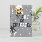 Je bent zo opgeleid Funny Cat Afstuderen Feestdagenkaart (Staand voorkant)