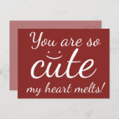 Je bent zo schattig dat mijn hart smelt... briefkaart (Voorkant / Achterkant)