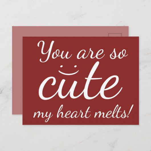 Je bent zo schattig dat mijn hart smelt... briefkaart (Voorkant / Achterkant)