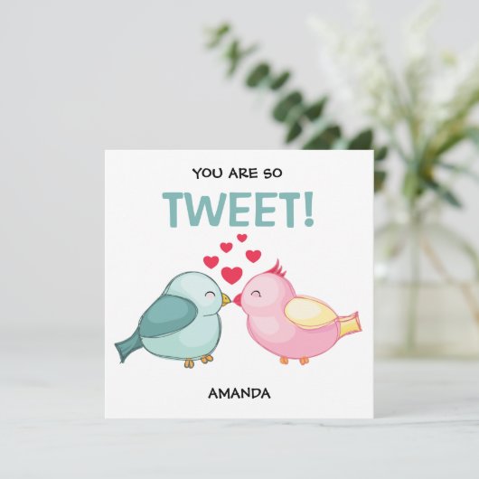 Je bent zo tweet-Valentijnsdag. Feestdagenkaart (Staand voorkant)