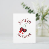 Je bent zo zoete ripe Red Cherry Cherry Fruit Briefkaart (Staand voorkant)