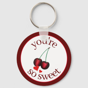 Je bent zo zoete ripe Red Cherry Cherry Fruit Sleutelhanger