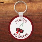 Je bent zo zoete ripe Red Cherry Cherry Fruit Sleutelhanger (Voorkant)