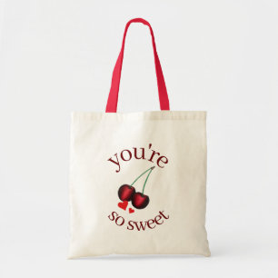 Je bent zo zoete ripe Red Cherry Cherry Fruit Tote Bag
