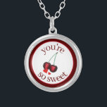 Je bent zo zoete ripe Red Cherry Cherry Fruit Zilver Vergulden Ketting<br><div class="desc">Het ontwerp is voorzien van een originele markeerafbeelding van een paar rijpe rode zomerkersen. Ideaal voor je favoriete foodie. Dit ontwerp is ook beschikbaar op andere producten. Er zijn ook veel design met fruitthema's beschikbaar in deze winkel. Zie je niet wat je zoekt? Neem contact op met Rebecca om iets...</div>