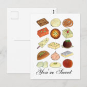 Je bent zoet Indiase Mithai Snoepjes Snoepgoed Ete Briefkaart (Voorkant / Achterkant)