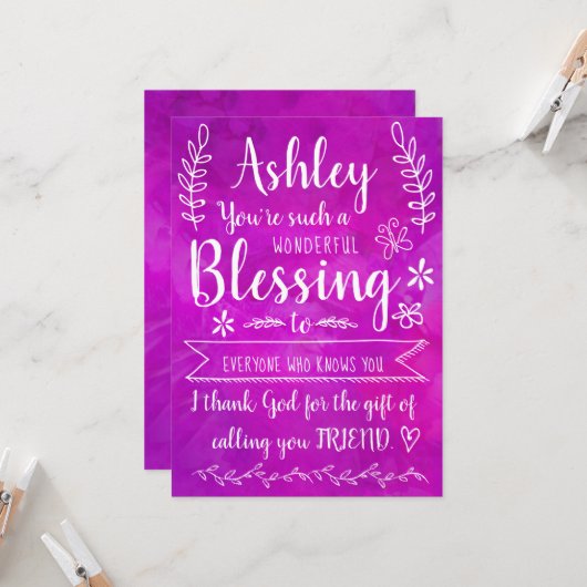 Je bent zo'n fantastische zegen, compleet EDITABLE Kaart (Voorkant / Achterkant in situ)