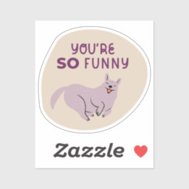 Je bent zo'n leuke geïllustreerde hond tan paarse sticker