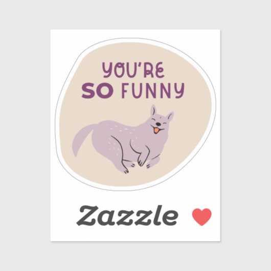 Je bent zo'n leuke geïllustreerde hond tan paarse sticker (Vel)