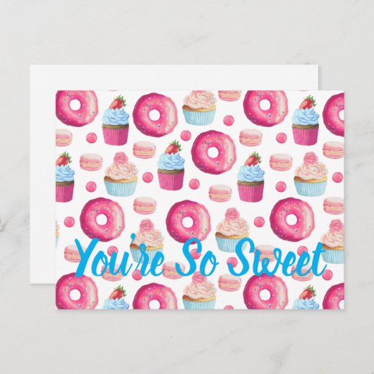 Je bent zo'n mooie citaat cupcake Donut Bakery Briefkaart (Voorkant / Achterkant)