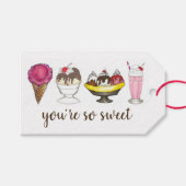 Je bent zo'n mooie Ice Cream Cone Sundae Shake Bed Cadeaulabel (Voorkant (Horizontaal))