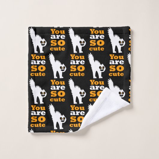 Je bent zo'n schattige kattenleuke Hoesje-Mate iPh Bad Handdoek (Wasdoekje)