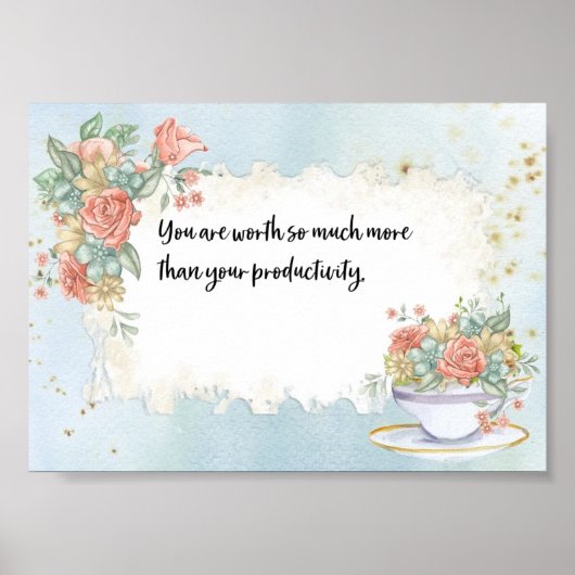 Je bent zoveel waard dan je productiviteit poster (Voorkant)