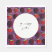 Je bericht Aardbeien en Pruimen Rode Vruchten Servet (Voorkant)