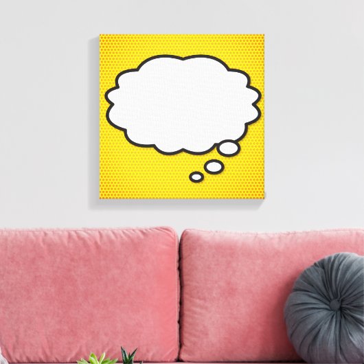 Je Bericht Denk Bubbel Fun Retro Stripboek Pop Canvas Afdruk (Insitu (Woonkamer))