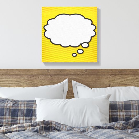 Je Bericht Denk Bubbel Fun Retro Stripboek Pop Canvas Afdruk (Insitu (Slaapkamer))