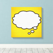 Je bericht denk bubbel leuk retro stripboek pop canvas afdruk (Insitu (Houten vloer))