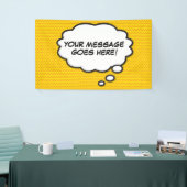 Je bericht denk bubbel plezier retro stripboek spandoek (Beurs)