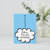 Je bericht Droomwolk aan een touwtje Briefkaart (Staand voorkant)