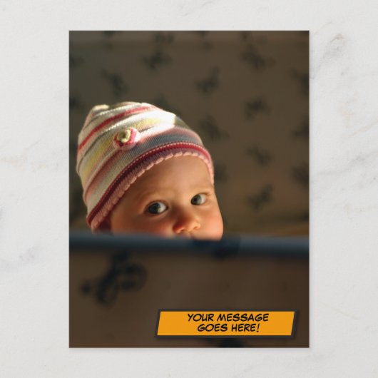 Je bericht foto pret retro strip pop art briefkaart (Voorkant)