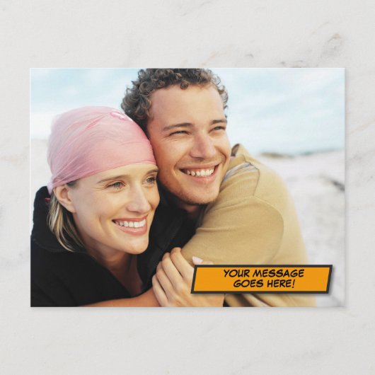 Je bericht Foto Pret Retro Stripboek Pop Art Briefkaart (Voorkant)