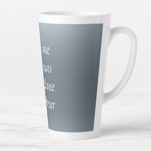 Je bericht hier grijs blauwe metalen achtergrond t latte mok