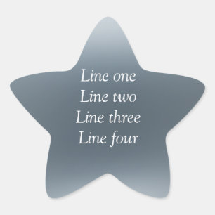 Je bericht hier grijsblauwe metalen achtergrond te ster sticker