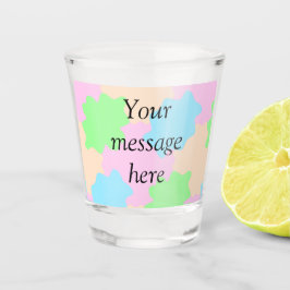 Je bericht hier tekst naam boho kleurrijk roest shot glas